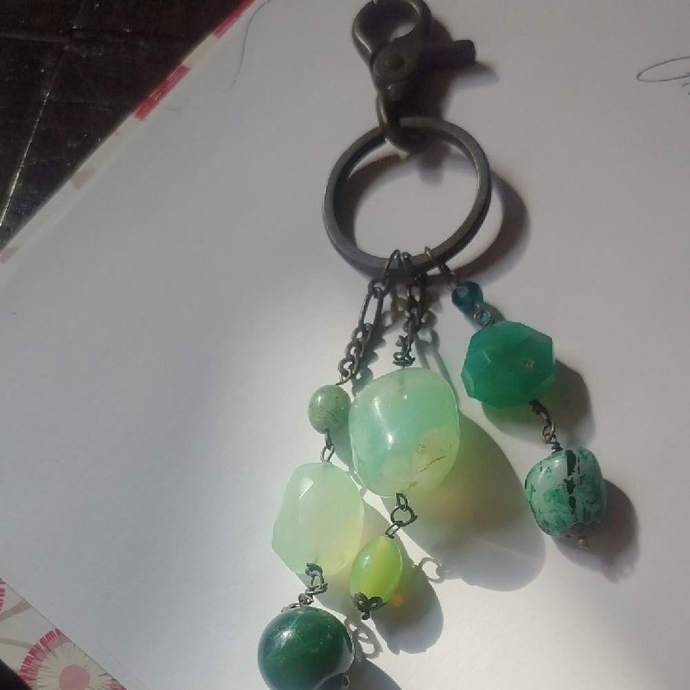 Jade Looking Stones Dangly Keyring